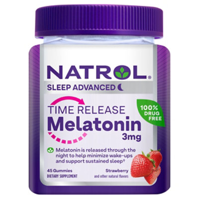 Natrol Time Release Melatonin 3mg Gummy - 45 CT - Image 1