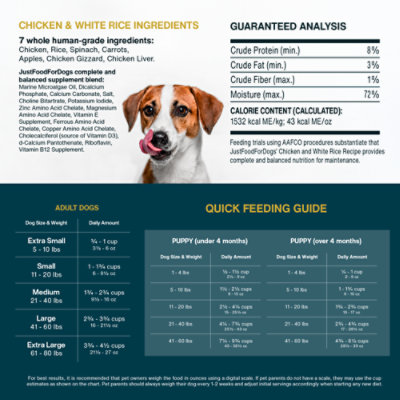 Justfoodfordogs Chicken & Rice - 18 OZ - Image 2