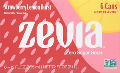 Zevia Strawberry Lemon 6-12fz - 6-12 FZ - Image 6