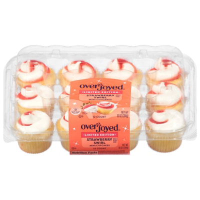 Overjoyed Strawberry Swirl Mini Cupcakes 10 Oz - 10 OZ