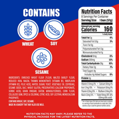 Ball Park Sesame Seed Burger Buns 8 Count - 16 OZ - Image 2