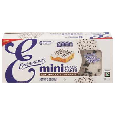 Entenmanns Iced Chocolate Chip Mini Snack Cakes 6 Count - 12 OZ - Image 1