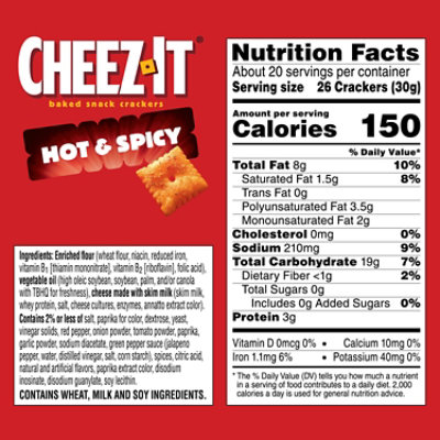 Cheez-It Baked Snack Crackers Hot and Spicy - 21 OZ - Image 2