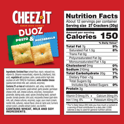 Cheez It Duoz Pesto & Mozzarella 12.4oz - 12.4 OZ - Image 3