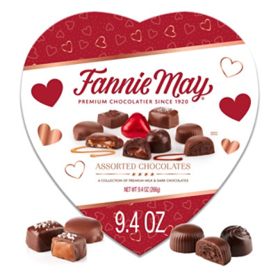 Fannie May Premium Assorted Chocolates Heart Box Perfect Valentine's Day Gift - 9.4 Oz - Image 1