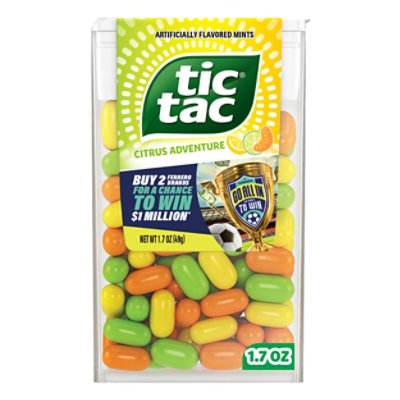 Tic Tac Citrus Mix Flavored Hard Candy Mints On-the-Go Refreshment - 1.7 Oz