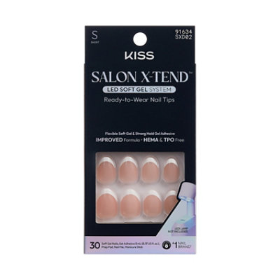 KISS Salon X-tend Nonsense LED Soft Gel Nail Extension - 30 Count - Image 1