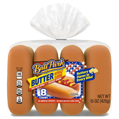Ball Park Butter Hot Dog Buns 8 Count - 14 OZ - Image 2