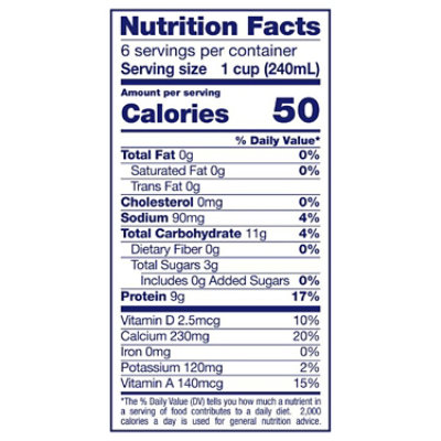 Dairypure Milk50 Fat Free Vanilla Lactose Free Ultra-pasteurized 48 Fluid Ounce Plastic Bottle - 48 FZ - Image 2
