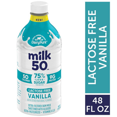 Dairypure Milk50 Fat Free Vanilla Lactose Free Ultra-pasteurized 48 Fluid Ounce Plastic Bottle - 48 FZ - Image 3