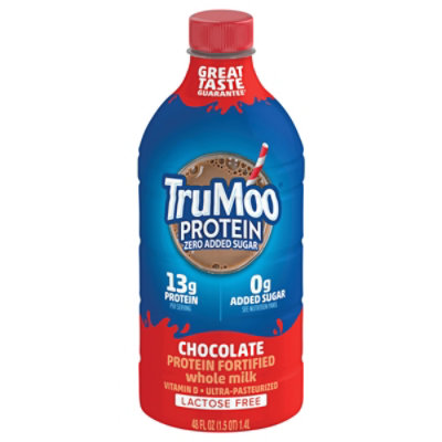 Trumoo Milk Whole Chocolate Zero Added Sugar Lactose Free Protein Fortified Ultra Pasteurized 48 Fz - 48 FZ - Image 4