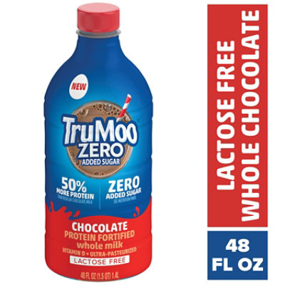 Trumoo Milk Whole Chocolate Zero Added Sugar Lactose Free Protein Fortified Ultra Pasteurized 48 Fz - 48 FZ - Image 1