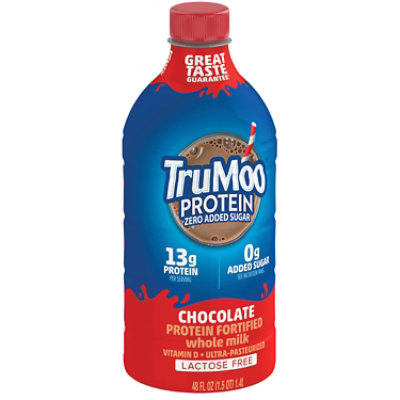 Trumoo Milk Whole Chocolate Zero Added Sugar Lactose Free Protein Fortified Ultra Pasteurized 48 Fz - 48 FZ - Image 4