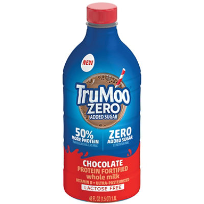 Trumoo Milk Whole Chocolate Zero Added Sugar Lactose Free Protein Fortified Ultra Pasteurized 48 Fz - 48 FZ - Image 3