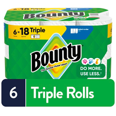 Bounty 6 Triple Roll Select-a-size White - 6 RL - Image 1