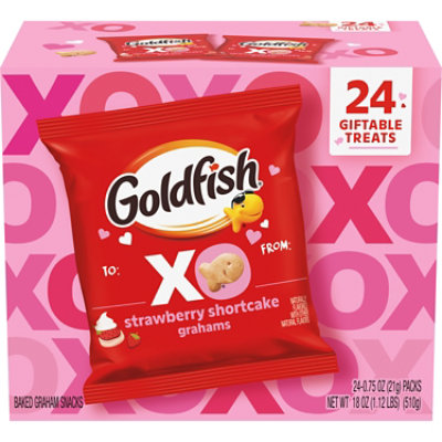 Goldfish Valentine's Day Strawberry Shortcake Baked Graham Snacks Pack  - 24-0.75 Oz - Image 2