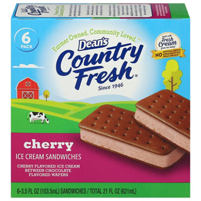 Country Fresh Deans Ice Cream Sandwiches Cherry 6pk 21 Fz 6-3.5 Fz - 6-3.5FZ - Image 4