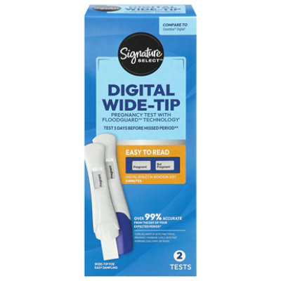 Signature Select Pregnancy Test Digital Wide Tip 2 Ct - 2 CT - Image 1