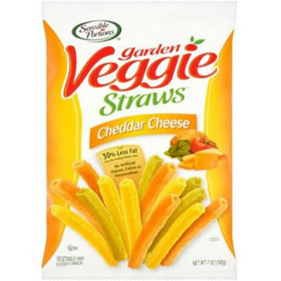 Sensible Portions  7 oz Straw Veggie Chedder Chese - Pack of 12 - Image 1
