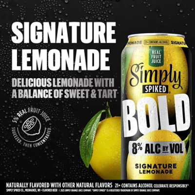 Simply Spiked Bold Signature Lemonade 8% ABV Can - 24 Fl. Oz. - Image 2