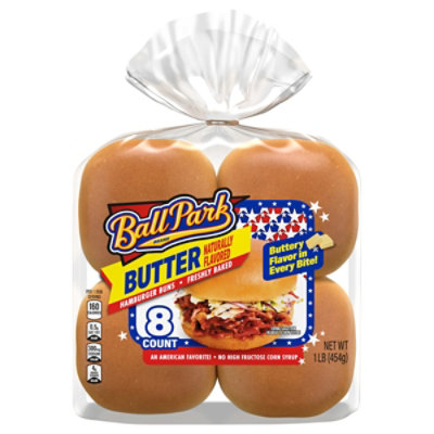 Ball Park Butter Hamburger Buns 8 Count - 16 OZ - Image 1