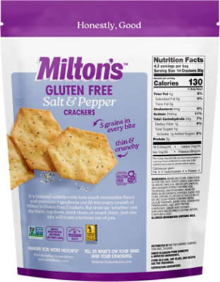 Miltons Crackers Salt & Pepper Gluten Free 4.5oz - 4.5 OZ - Image 5