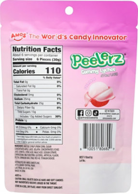 Amos Hawaii Peelerz Gummy Lychee - 6 OZ - Image 5
