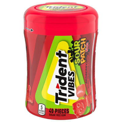 Trident Vibes Sour Patch Kids Red Berry Gum - 40 Count