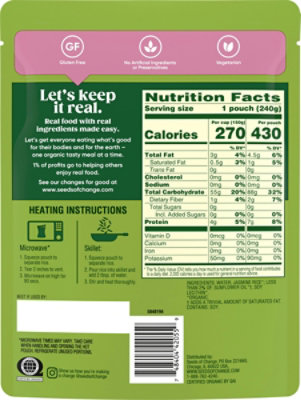 SEEDS OF CHANGE Ready To Heat Organic Aromatic Jasmine Rice Pouch - 8.5 Oz (Pack of 12) - Image 3