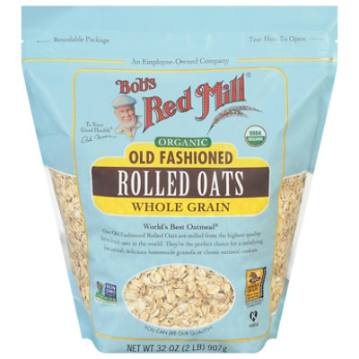 Bob's Red Mill Organic Old Fashioned Rolled Oats - 32 Oz (Pack of 4) - Image 1