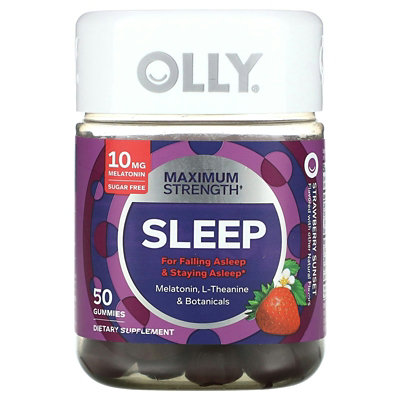 OLLY Sleep, Maximum Strength, Strawberry Sunset, 50 Gummies - Image 1