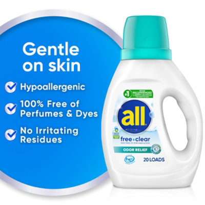 All Ultra Liquid Laundry Detergent Odor Relief With Stainlifters Free & Clear 30 Oz - 30 FZ - Image 3