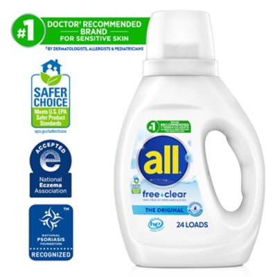 All Ultra Liquid Laundry Detergent With Stainlifters, Free & Clear - 30 Oz. - 30 FZ - Image 8