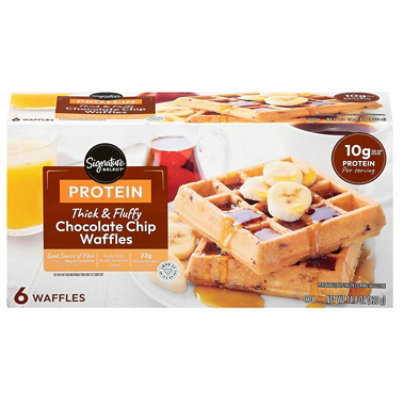 Signature Select Thick Fluffy Chocolate Chip Protein Waffles 14.8 Oz - 14.8 OZ - Image 1