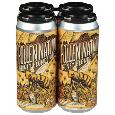 Evans Pollen Nation Honey Blonde Ale 4-16 Fz. Cans - 4-16 FZ - vons