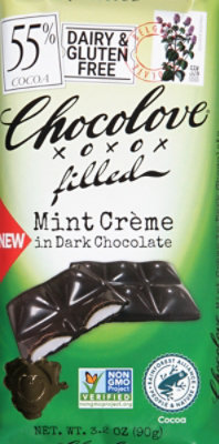 Chocolove Bar Filled Mint Creme Dark Chocolate - 3.2 OZ - Image 2