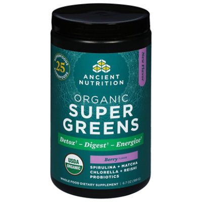 Organic Supergreens Powder Berry - 6.7 OZ - Image 3