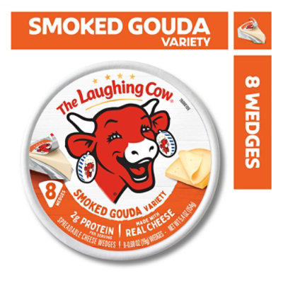 The Laughing Cow Creamy Smoked Gouda Spreadable Cheese Wedges - 5.4 Oz