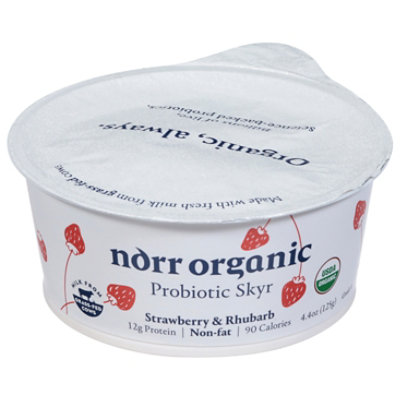 Norr Organic Yogurt Nonfat Strawberry Rhubarb - 4.4 Oz - Image 1