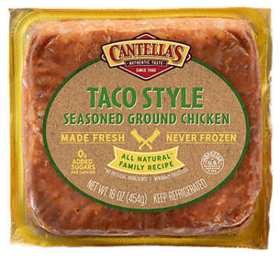 Cantellas Taco Style Seasoned Ground Chicken - 16 OZ - Image 1