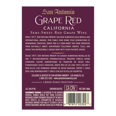 San Antonio Grape Red Wine - 750 ML - Image 4