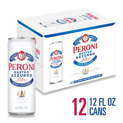 Peroni Nastro Azzurro Pale Lager Beer 5% ABV Cans - 12-12 Fl. Oz. - Image 1