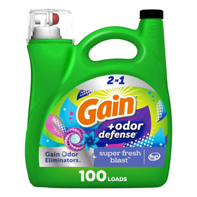 Gain He 2 In 1 Liquid Laundry Detergent Plus Odor Defense, Super Fresh Blast