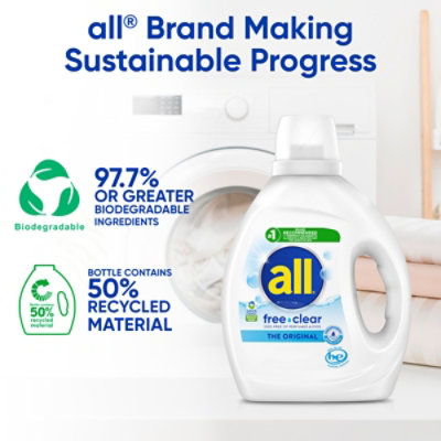 All Ultra Liquid Laundry Detergent, Free & Clear - 73 FZ - Image 4
