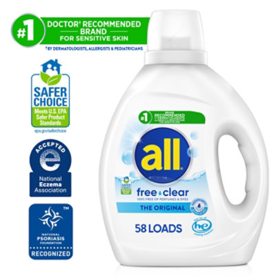 All Ultra Liquid Laundry Detergent, Free & Clear - 73 FZ - Image 8