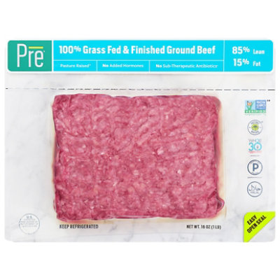 Pre 85% Lean Ground Beef Grass Fed And Finished 16 Oz - 16 OZ - Image 1