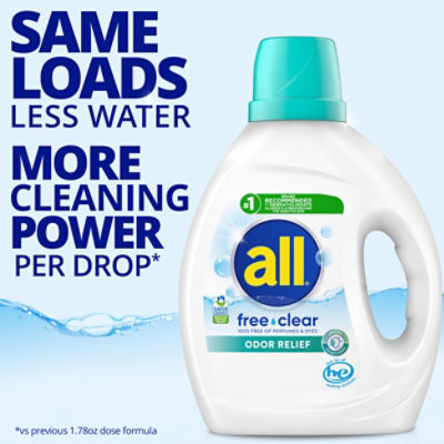 All Ultra Liquid Laundry Detergent Odor Relief, Free & Clear - 73 Oz. - 73 FZ - Image 5