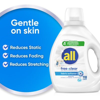 All Ultra Liquid Fabric Softener, Free & Clear - 80 Oz. - 80 FZ - Image 2