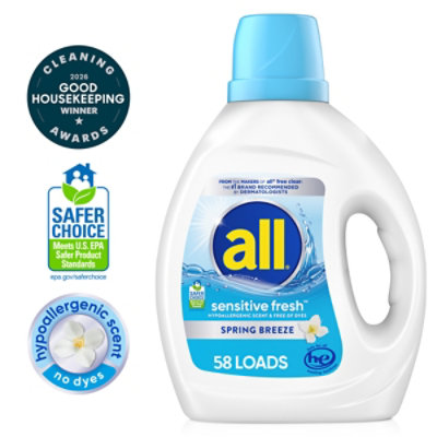 All Liquid Laundry Detergent Sensitive, Fresh Spring Breeze 73 Oz - 73 FZ - Image 8