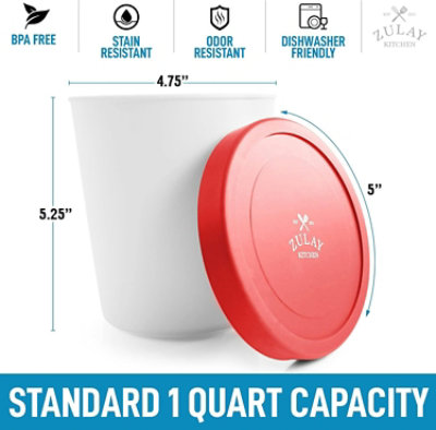 Zulay Kitchen 2 Pack Ice Cream Containers with Lid - 1 Quart Each Large Reusable Pint Containers - Image 3